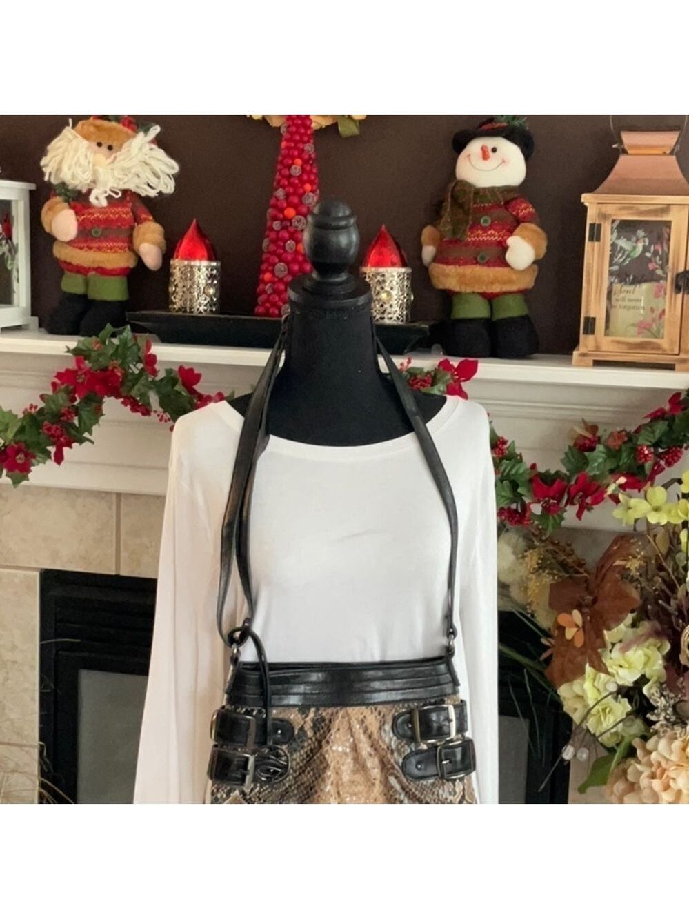 Vintage Faux Snakeskin Crossbody Purse